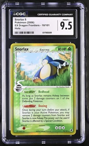 CGC 9.5 MINT+ Snorlax 2006 EX Dragon Frontiers 10/101 Holo Pokemon Card