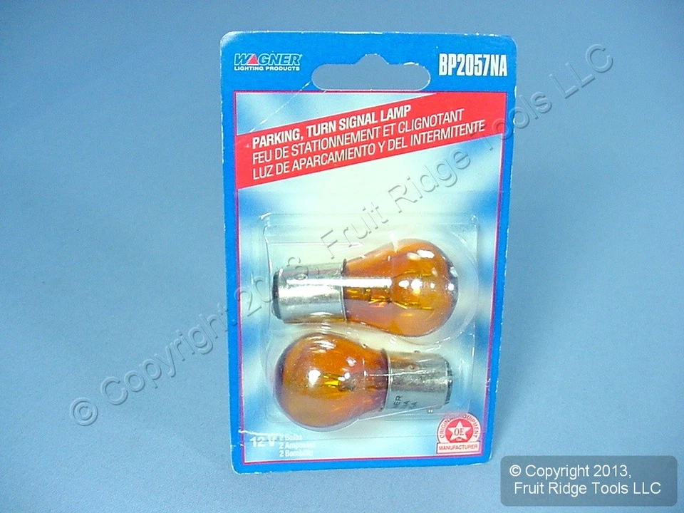 2 Wagner BP2057NA Amber Parking Lamp Turn Signal Light Bulbs 12V - Image 3 of 4