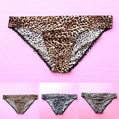 Faringoto Slip Homme Imprimé Léopard - Sous-vêtement Confortable U Convex Bulge Pouch