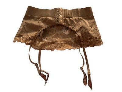 NWT La Perla Shape-Allure Lace Garter Belt Suspender Nude Tan M