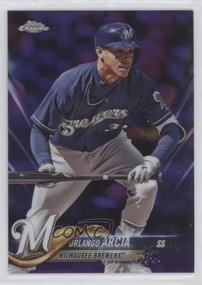 2018 Topps Chrome Purple Refractor 26/299 Orlando Arcia #135 yf0