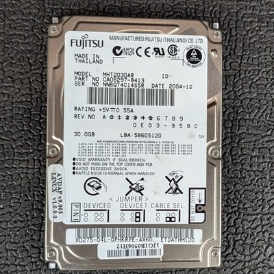 Fujitsu Mobile 30GB 2.5'' IDE Hard Drive - MHT2030AR - TESTED