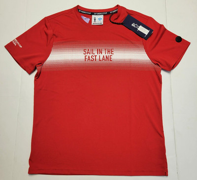 New PRADA 36th America's Cup Crew Neck S/S MAUKU T-Shirt Men's SMALL S Red Poly