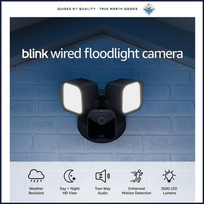 High-Intensity LED Floodlight Camera with Cloud Storage and Local Backup Options