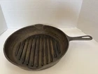VTG Wagner Ware Sidney O Cast Iron Ribbed Skillet 1129~11" Round Heavy Sits Flat
