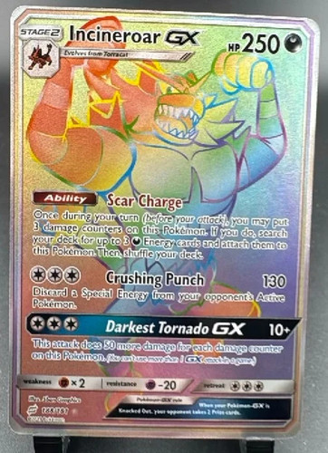 2019 Team Up Incineroar GX Holo Secret Rare FA HR #188/181