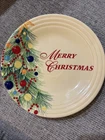 Fiesta MERRY CHRISTMAS Luncheon Plate 9” Homer Laughlin Fiestaware Holiday Ivory