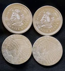 Lot Of 4, 1/4 Troy Oz .999 Silver Rounds, Total 1 Troy Ounce Silver