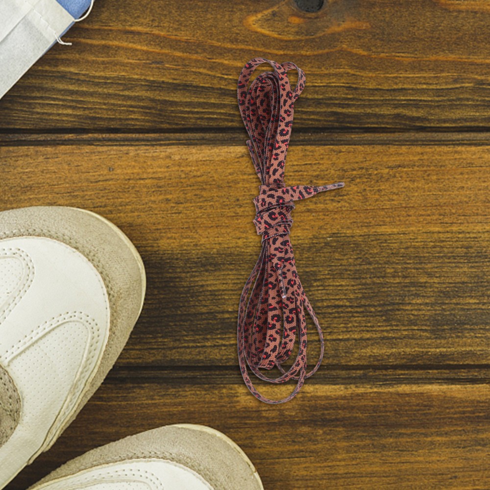 APL 2 Paia Lacci Elasticizzati in Pizzo Leopardato per Scarpe da Ginnastica Stampa Lacci Piatti