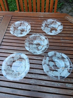 Dessertschälchen aus Glas, mit Musterung, 5 Stück, Vintage, Schale, Schüssel