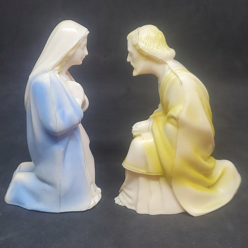 VINTAGE PLASTIC HOLLOW NATIVITY FIGURES Mary and Joseph Replacement Pieces - Picture 2 of 7