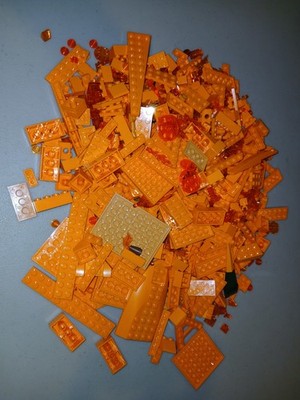 Lego 1 POUND+ Random Pieces Plates Building Blocks Bulk Lot ORANGE 793 Pcs