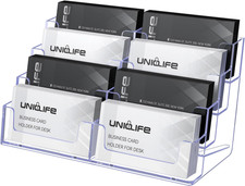 Acrylic Business Card Holder for Desk 8 Slots Clear Business Card Display Stand