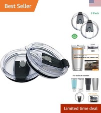 2-Pack Black Replacement Lids for 20 Oz YETI Tumblers   Splash Proof  Durable