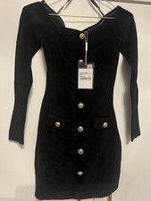 Self Portrait Black Chenille Dres Size 8