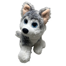 Unbranded Husky Puppy Dog 8.5 inches Sitting With Pluze Eyes and pinky Ears