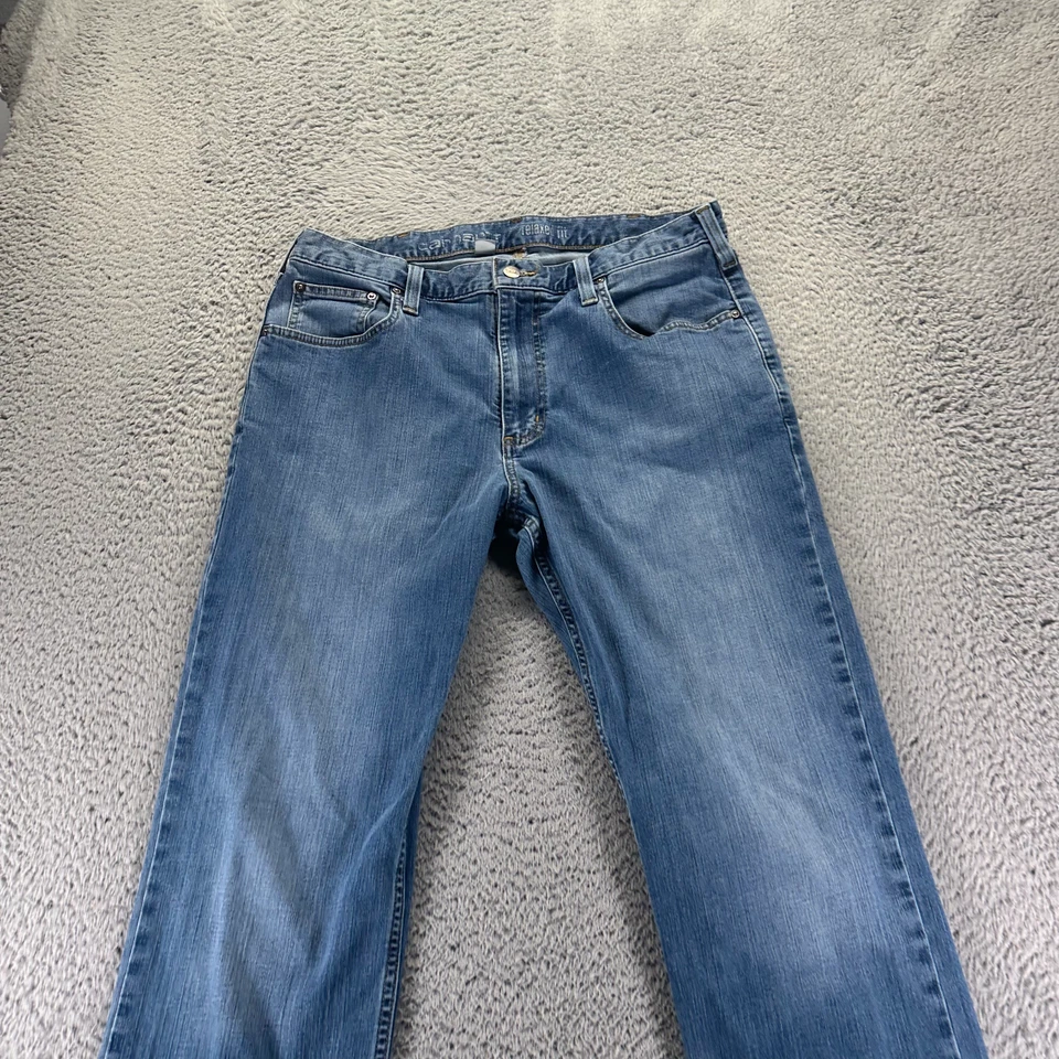 Carhartt Rugged Flex Jeans Mens 34x32 Blue Denim Straight Relaxed Faded Stretch - Image 2 of 4