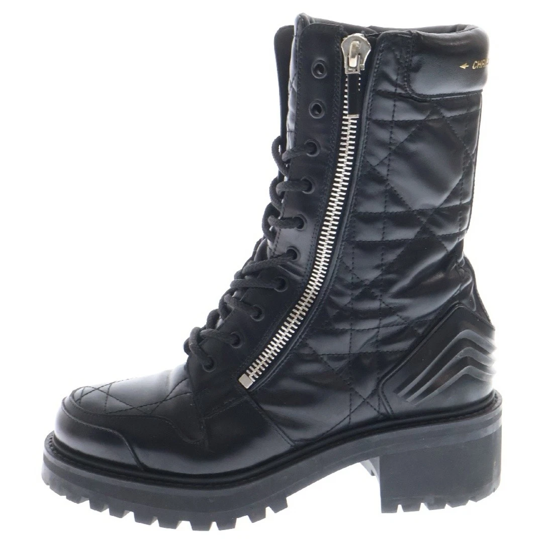 Bottes matelassées Dior Christian 21AW D LEADER KDI733CQC Canage Side Zip noir d'occasion