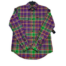 Polo Ralph Lauren Men  s Cotton Plaid Button Down Shirt Purple S 125 NWT New