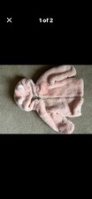 Primark Pink Faux Fur Hooded Full Zip Jacket Unisex Baby 6-9 Months
