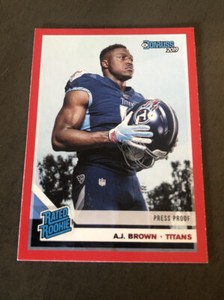 2019 Donruss AJ Brown Press Proof Red Rated Rookie RC #314 - Tennessee Titans