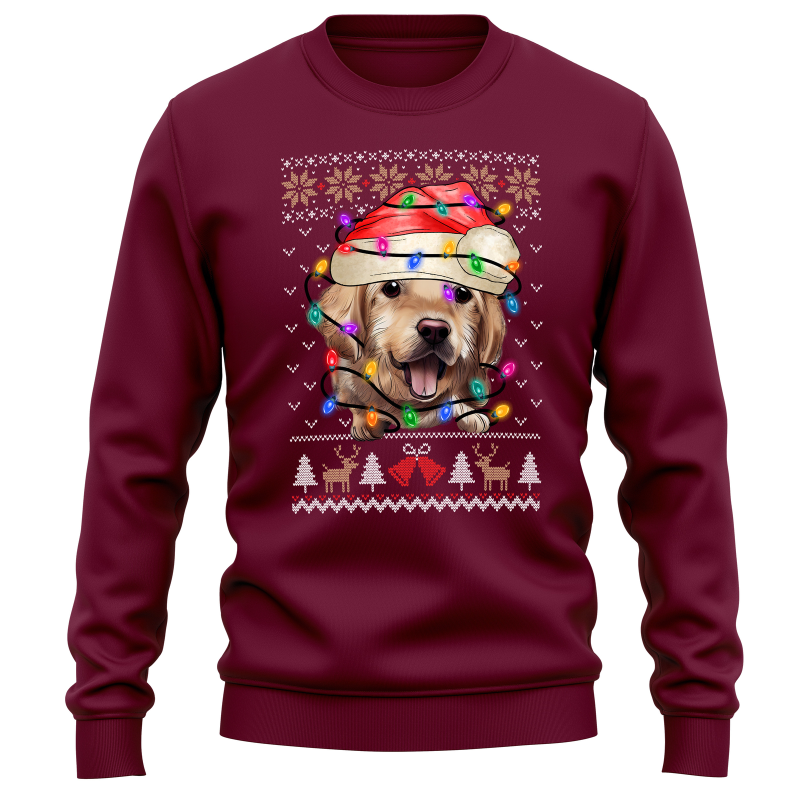 Santa Golden Retriever Christmas Sweatshirt Dog Owner Men and Women