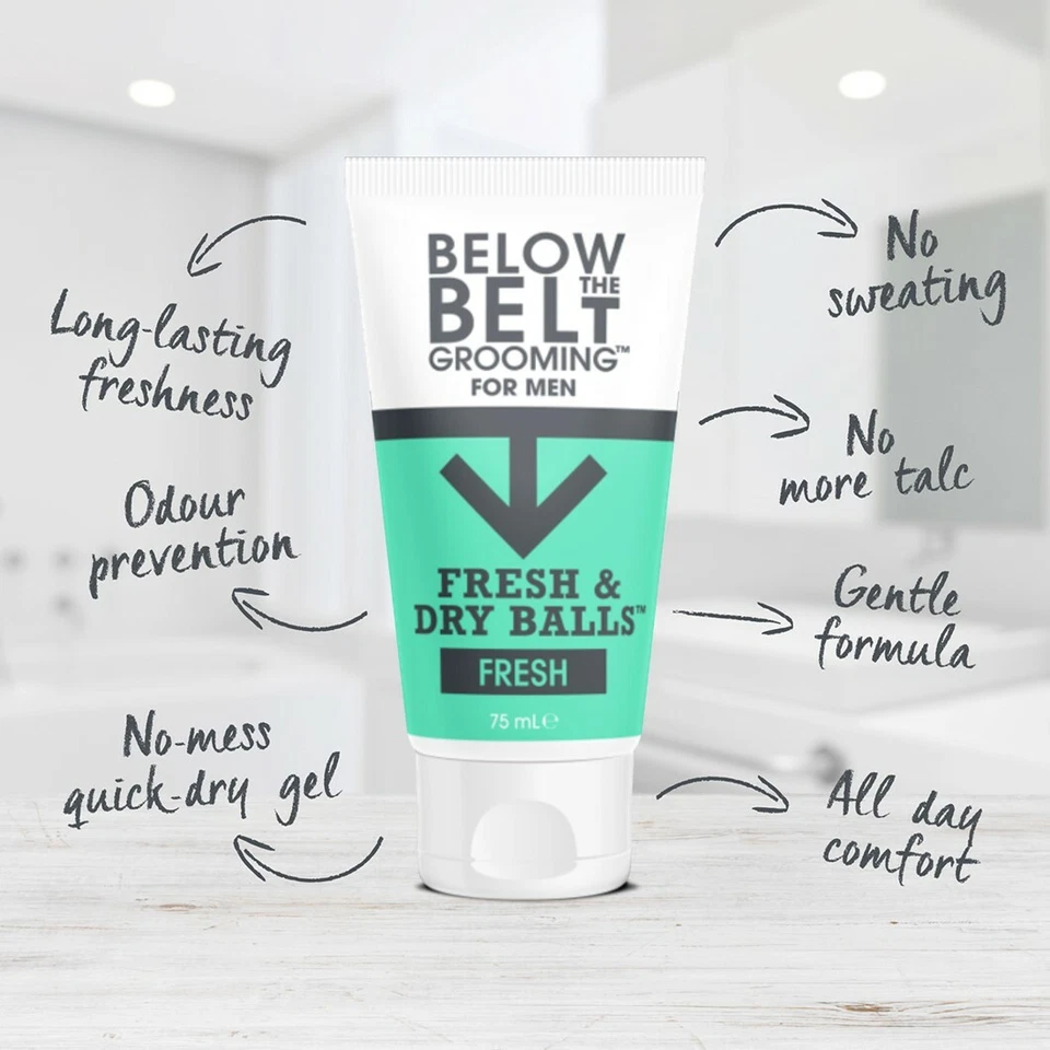 Below The Belt For Men Fresh & Dry Balls Intimate Groin Deodorant Fresh 75ml - Image 4 of 4