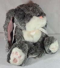 Russ Berrie Bouncy Gray / White Baby Bunny Rabbit Plush Vintage 6798 5" Easter