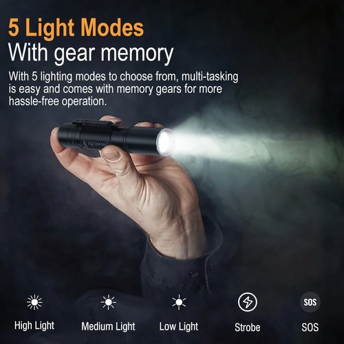 900000LM Tactical Flashlight Small LED Torch Light Mini Super Bright Penlight - Picture 8 of 18