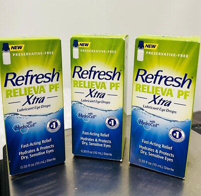 Refresh Relieva PF Xtra Lubricant Eye Drops 0.33Fl Oz*Exp:10/25*FREE SHIPPING*