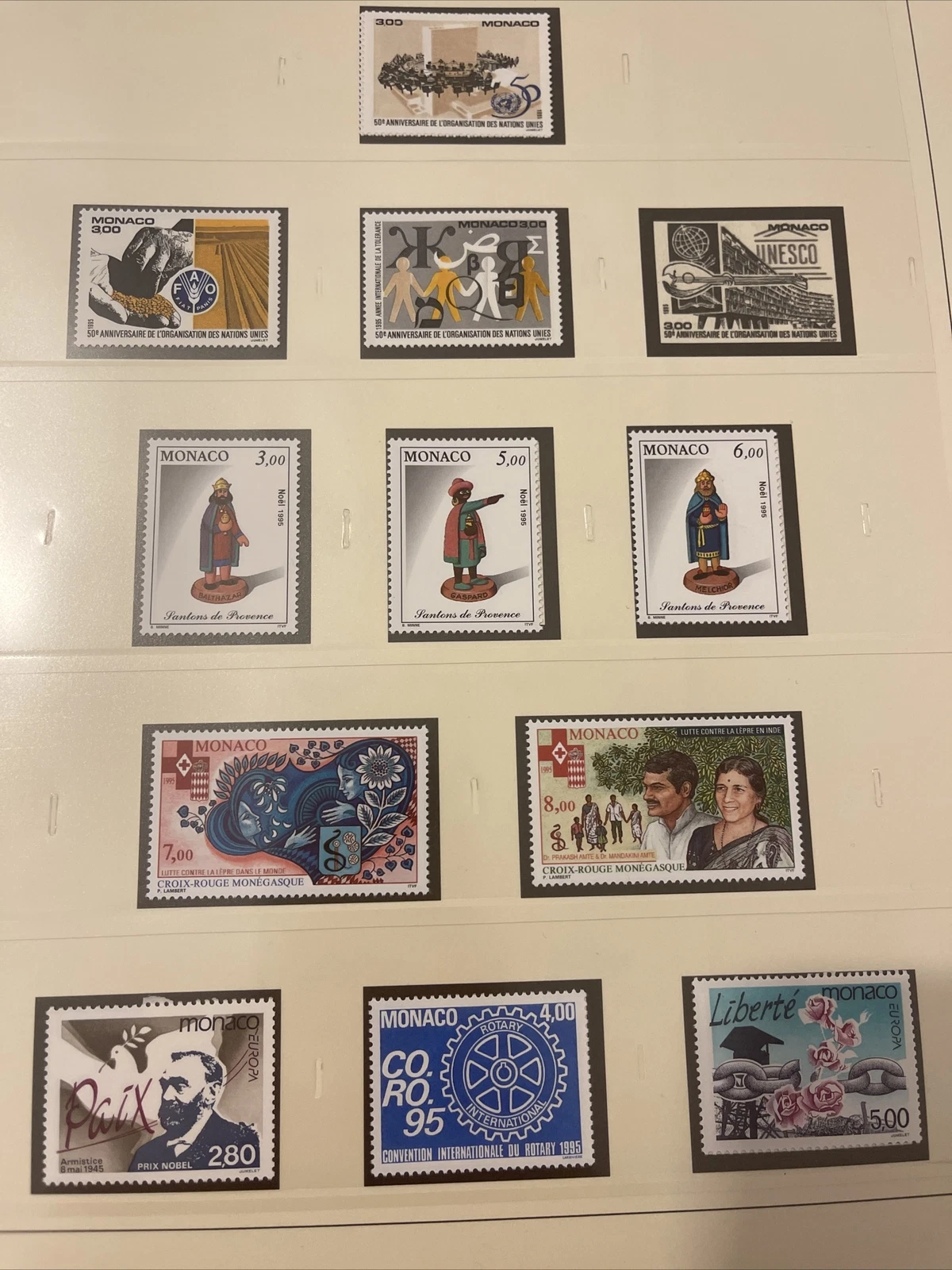 Timbres Monaco Neuf Lindner No.186 1995 Page 187