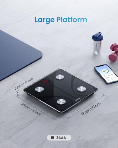 RENPHO Bluetooth Body Fat Scale, Smart BMI Scale Digital Bathroom Weight Scale, - Picture 3 of 7
