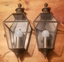 Two Murray Feiss Copper Wall Lanterns Homestead Collection 2 light  OL1001