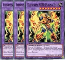 Yugioh - Elemental HERO Plasma Vice x 3 - 1st Edition NM - Free Holographic Card