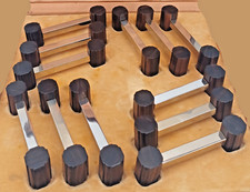 Série d'élégants porte-couteaux Art Déco bois palissandre laiton chromé 1930-40
