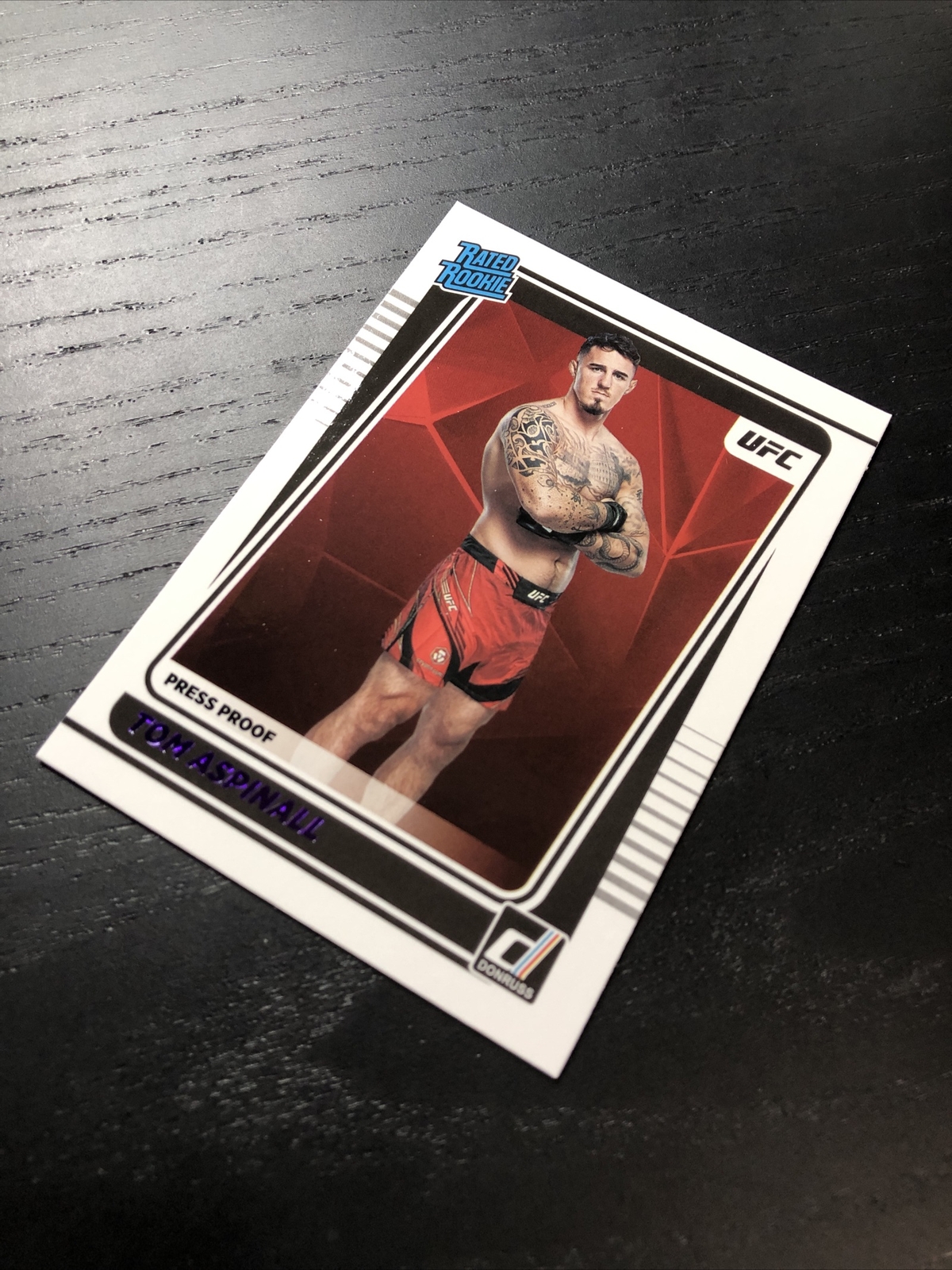Tom Aspinall 2022 Donruss UFC Rated Rookie Purple Press Proof -Champion