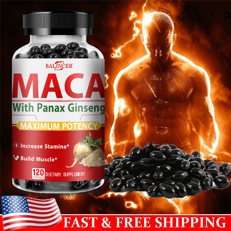 Maca & Ginseng 6500 Mg Maca Root Extract for Men 120 Capsules