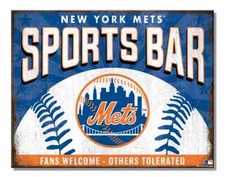 New York Mets Sports Bar Tin Sign wall decor 12.5" x 16" Made in USA