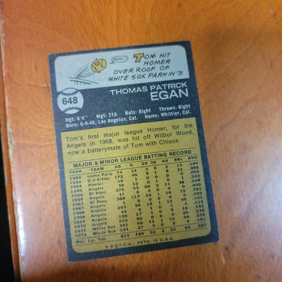 1973 Topps #648 Tom Egan NM High Number Series | eBay