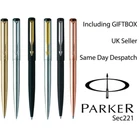 Parker Vector Stainless Steel, Matte Black or Gold Ball Pen -Silver & Gold clip