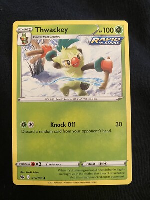 thwackey pokemon card value Trading Game 012/072 (Reverse Holo) : SWSH-4.5 Shining Fates 017/198 / Uncommon Card Type / HP / Stage Thwackey Pokemon Cards Price Guide