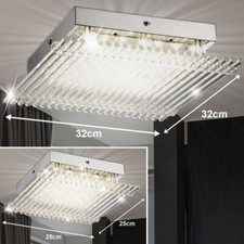 Design LED Deckenlampen Chromstrahler Esszimmer Glasstäbe Flurleuchten 1-flammig