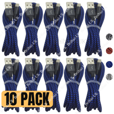 10-Pack Bulk USB Cable 6ft For iPhone 11 XR 8 7 6 Charger Fast Charging Cord Lot