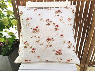 FEMME FACON Bezug KISSEN HÜLLE VINTAGE BLOOMING creme Quilt 50x50 Bio Baumwolle