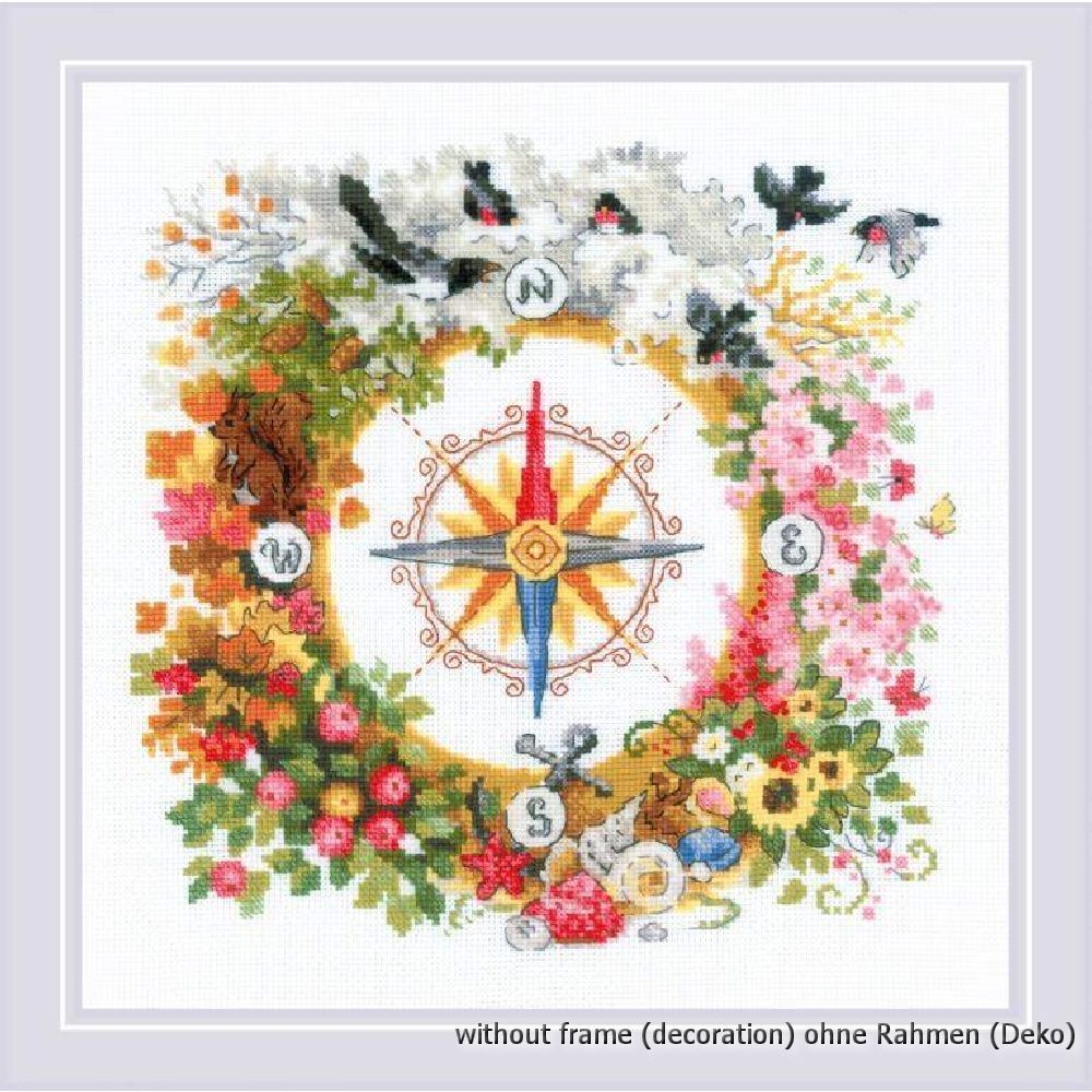 Riolis Counted cross stitch kit Compass 30x30cm, DIY