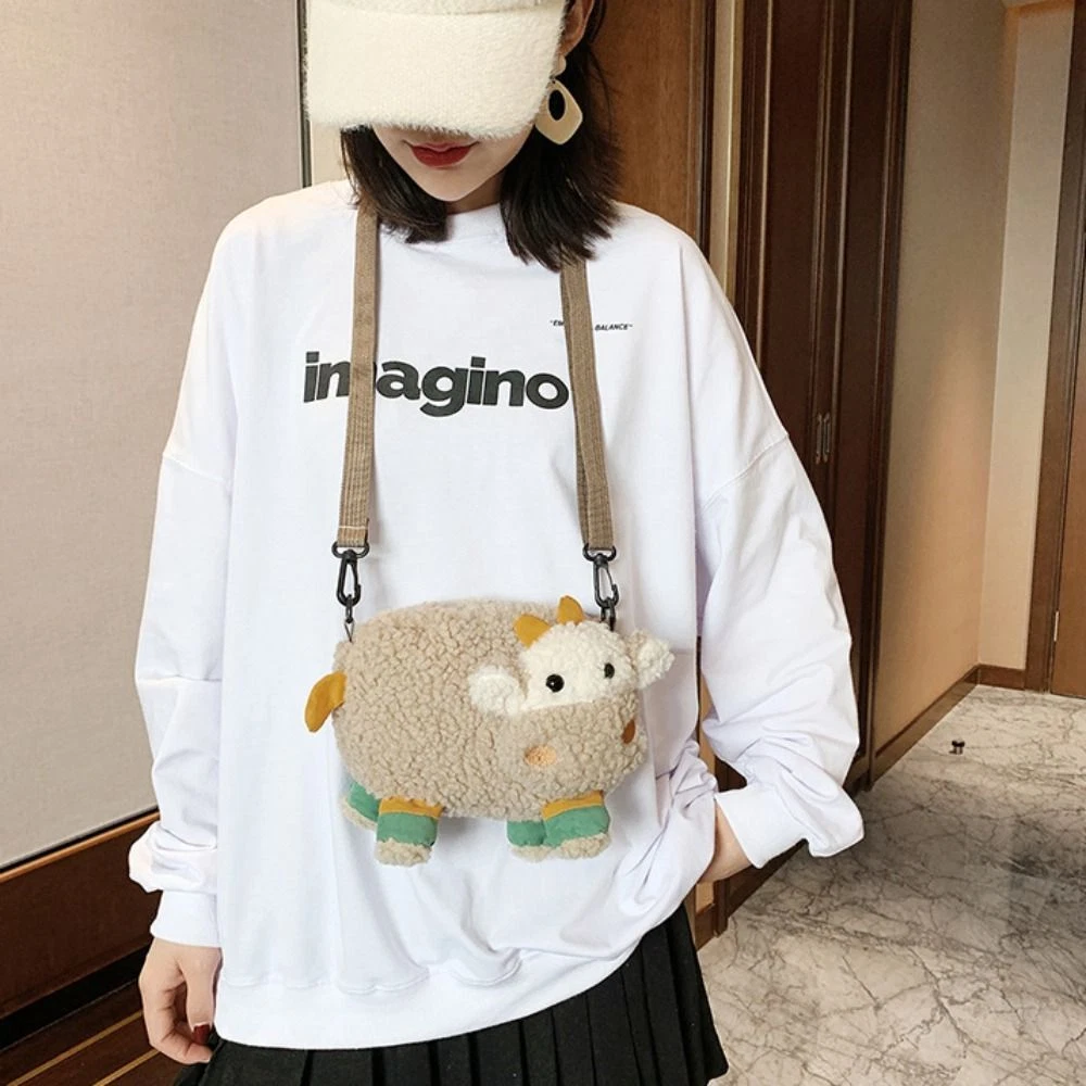 Cow Shape Purse Coin Case Cartoon Bag Girls Handbag Messenger Bag