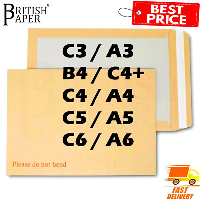 Enveloppes Carton "PLEASE DO NOT BEND" Format C5 (229x162 Mm) – Dos Marron, Idéales Pour Envois De Documents Rigides