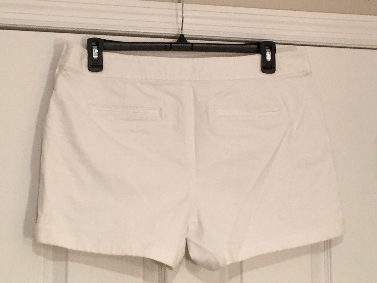 LOFT White Shorts. Side Zipper. Side Decor Pocket Buttons. Size 14
