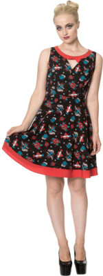 Banned REGRET NOTHING Oldschool Tattoo BOW Swallow Dress KLEID Rockabilly
