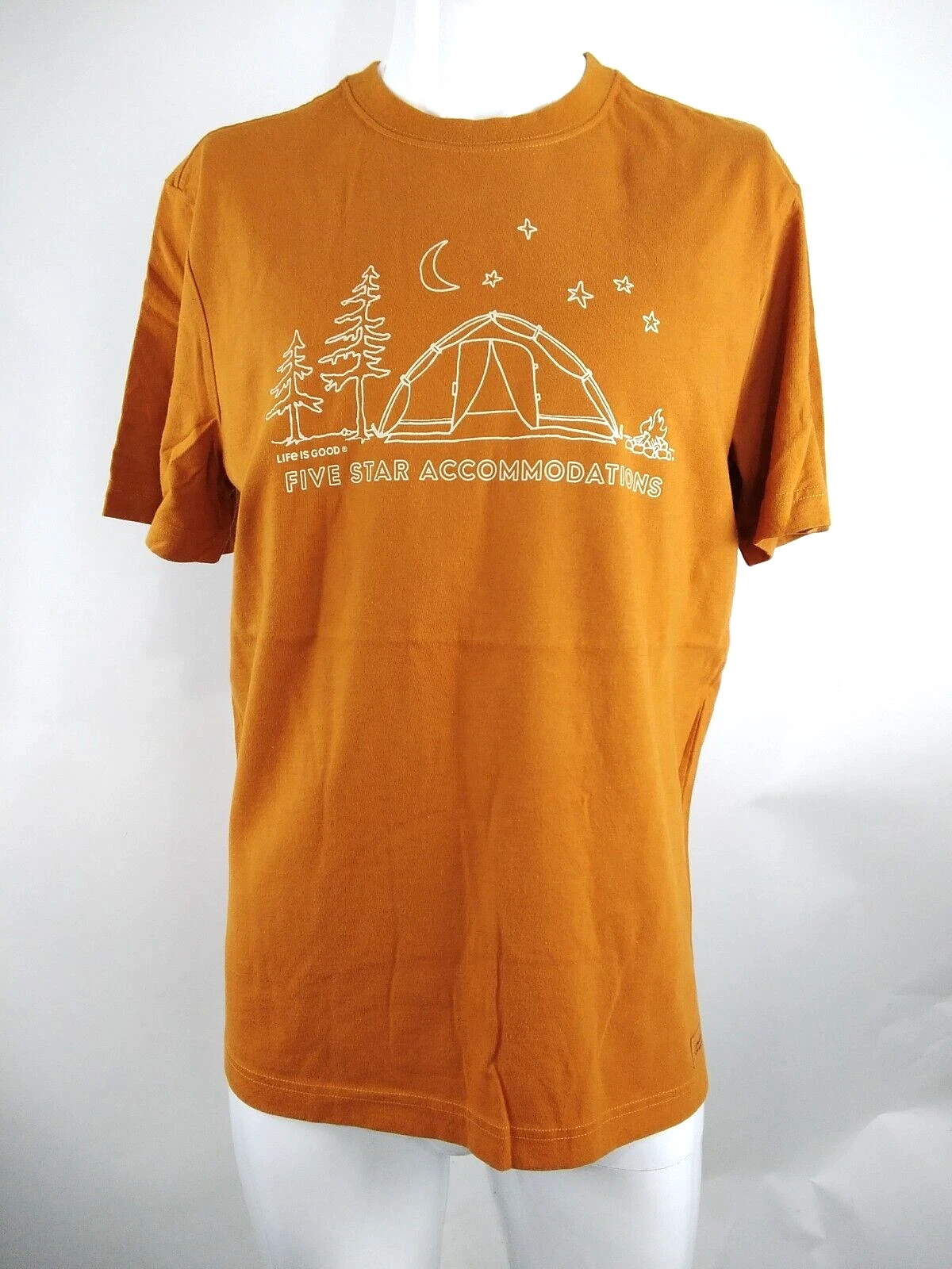 Life is Good Men Short Sleeve Crusher Tee Five Star Camp Brown Medium 71701